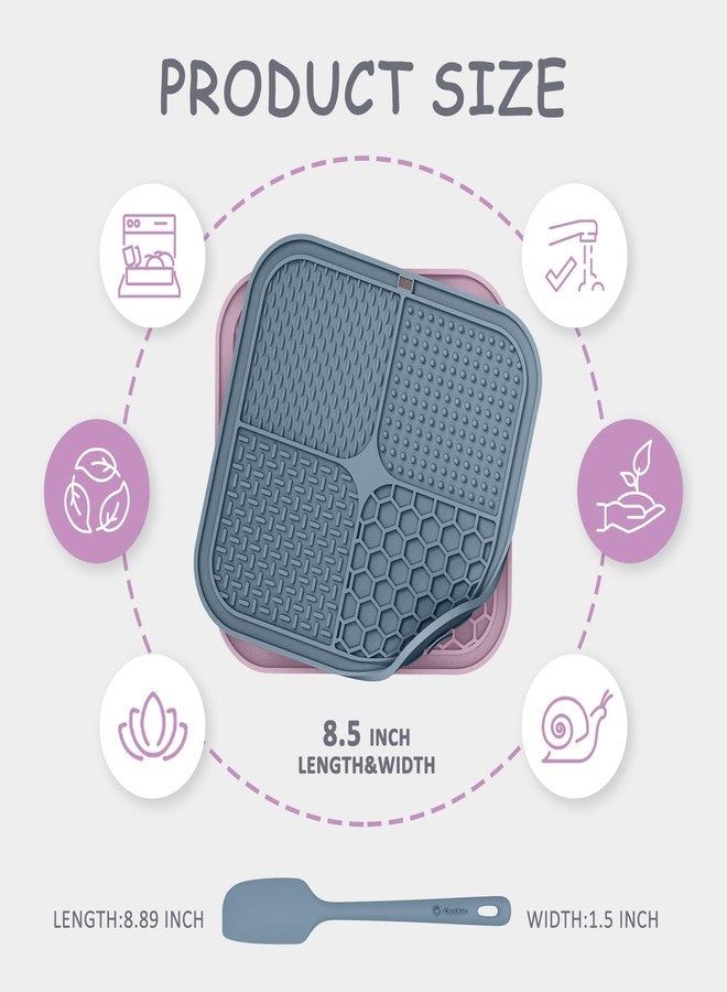ChefAide 2 Pack Lick Mat for Dogs,Upgraded 8.5×8.5 inches Licking Mats with Suction Cups,Slow Feeder Licking Pad for Anxiety Relief and Boredom Reducer,Suitable for Dog Training - Image 2